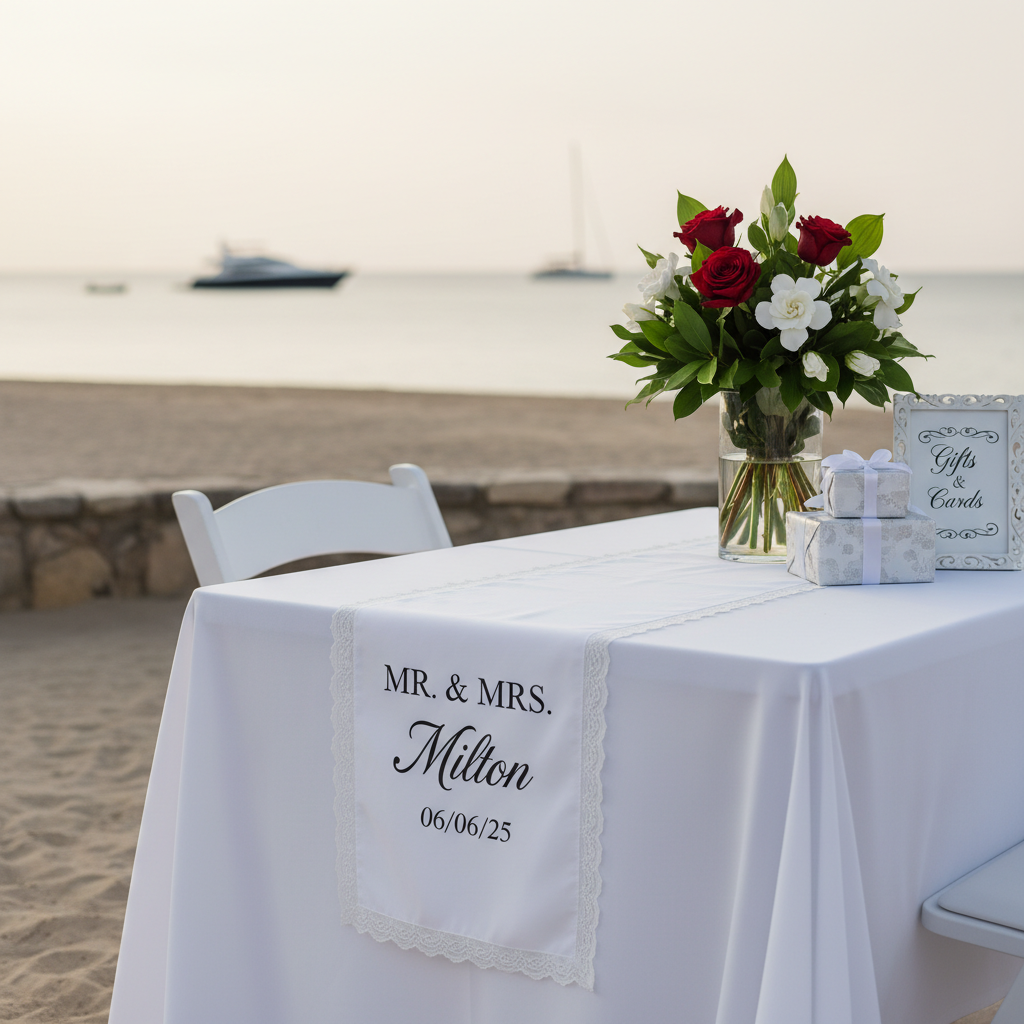 Personalised fabric table runner