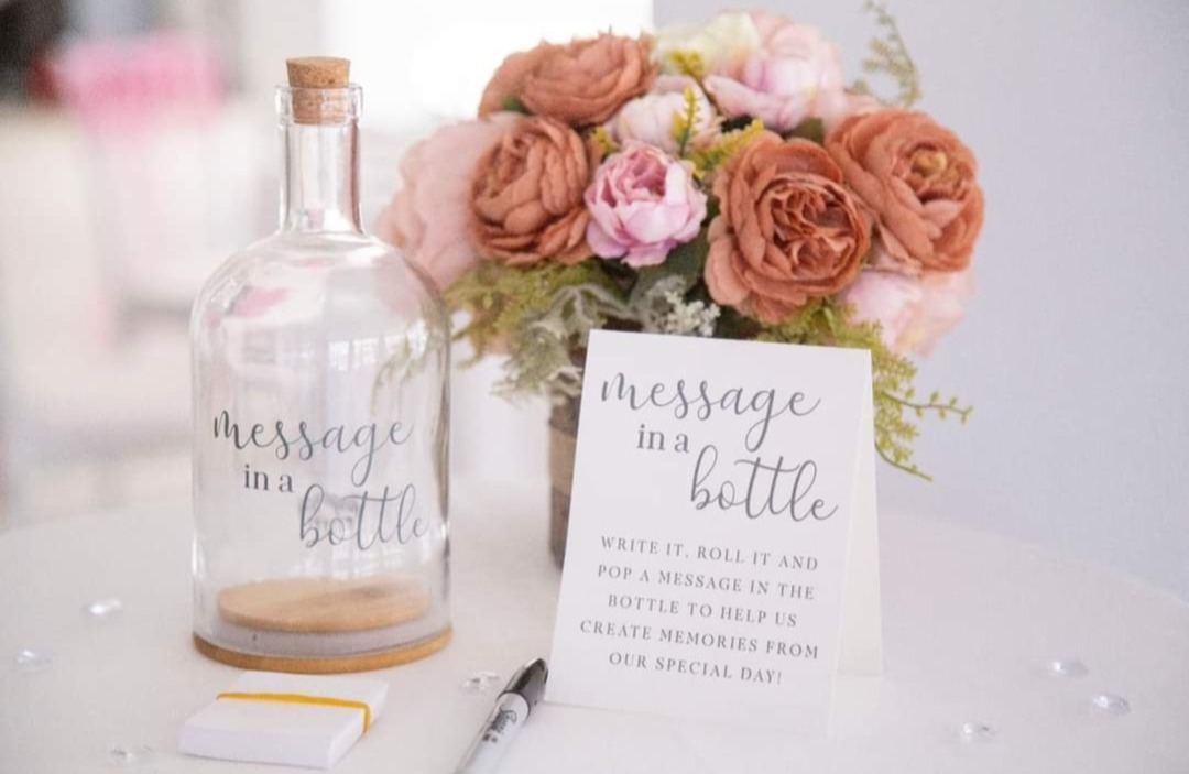 Personalised message in a bottle and frame