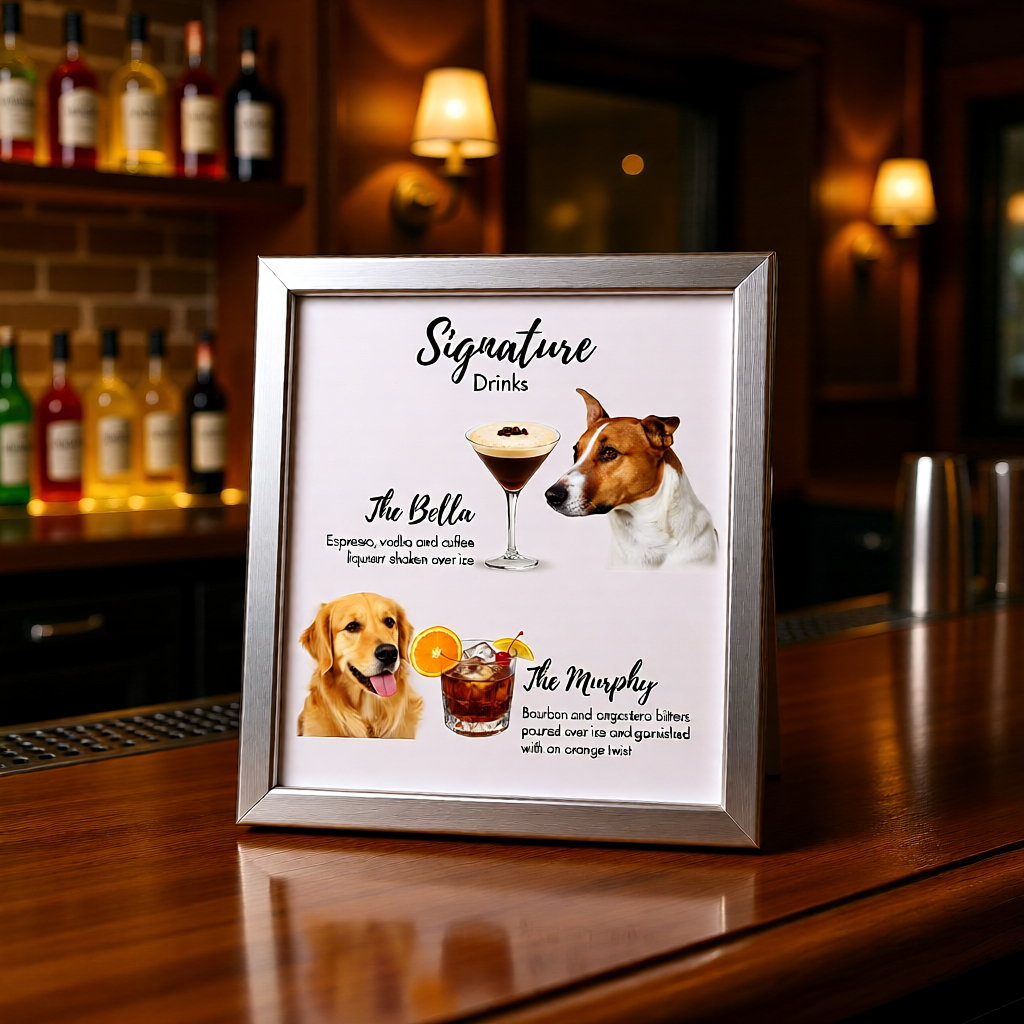 Signature drinks bar sign