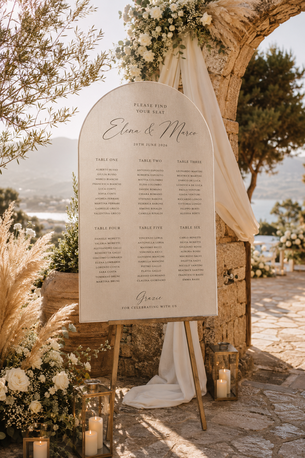 Wedding seating plan sign