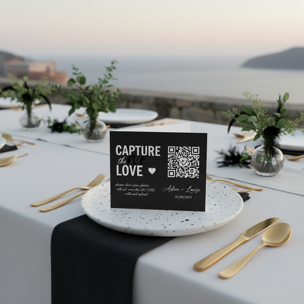 QR code photobooth place setting