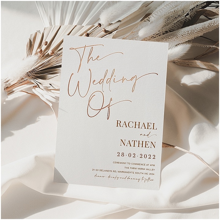 Personalised wedding invitation
